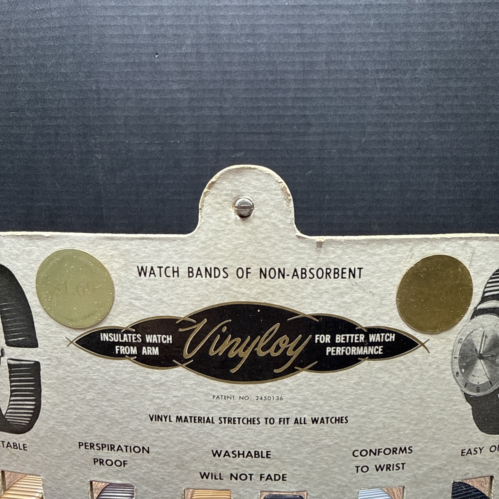 Vinyloy WATCH BAND Countertop Store Display with Watchbands / NOS / Advertising