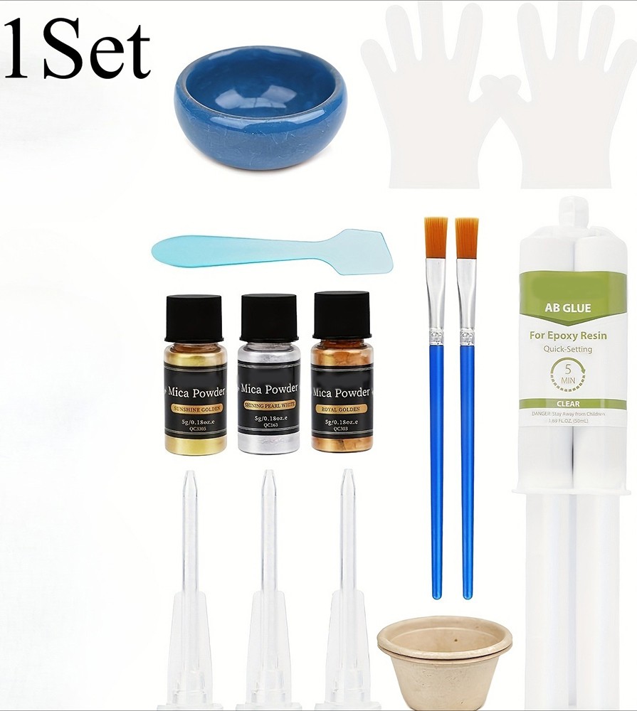 Kintsugi Ceramic Fix Kit Supplies for Mending Broken Pottery and Artisan Crafts