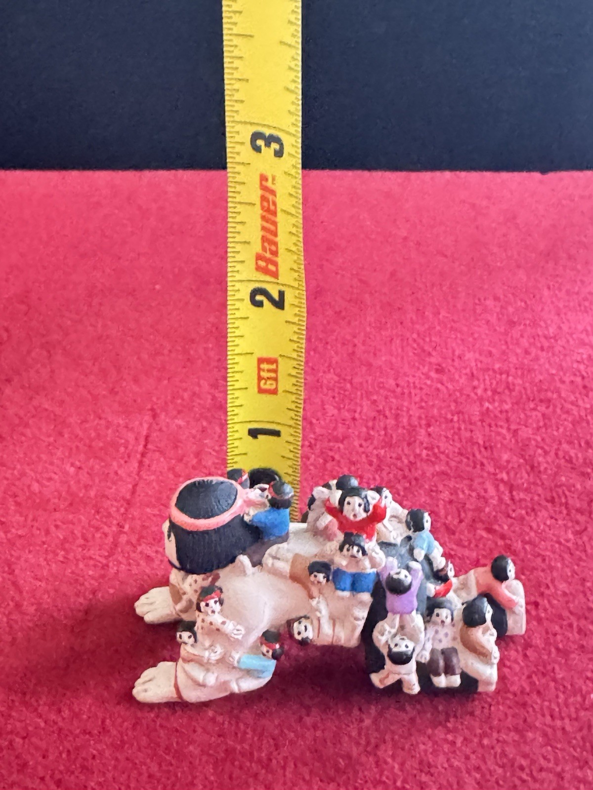 Vintage Storyteller Figurine with 25 Babies Southwest Native Inspired 2.5"