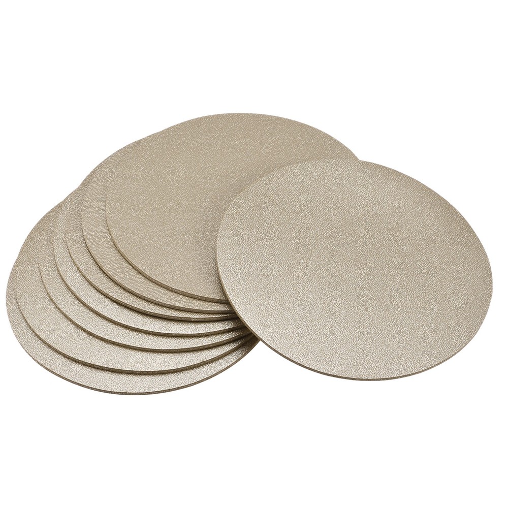 102mm (4.02") Round Coasters PU Cup Mat Gold Padding 8pcs