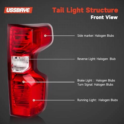 Tail Light Compatible with 2019 Right Passenger Side 19-25 Silverado Halogen