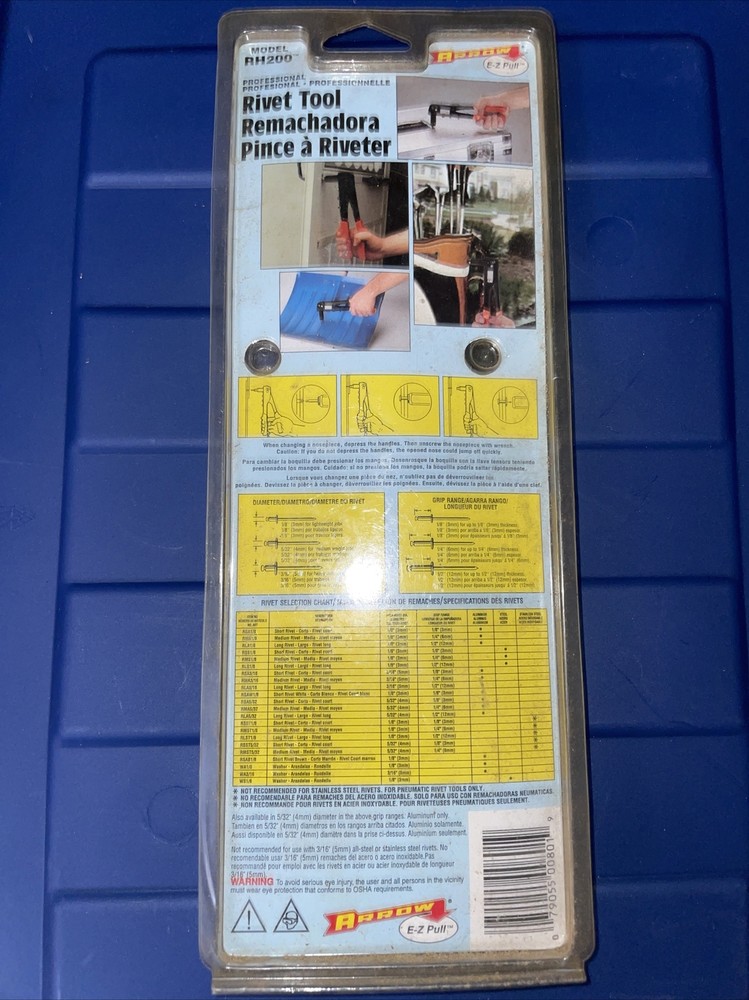 Arrow E-Z Pull Rivet Tool with Rivets ~ Model RH200 ~ New
