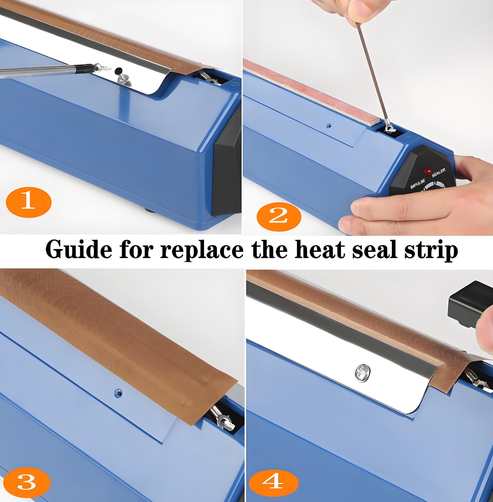 Impulse Sealer 12 inch Manual Heat Sealer Machine with Adjustable Heating Mod...