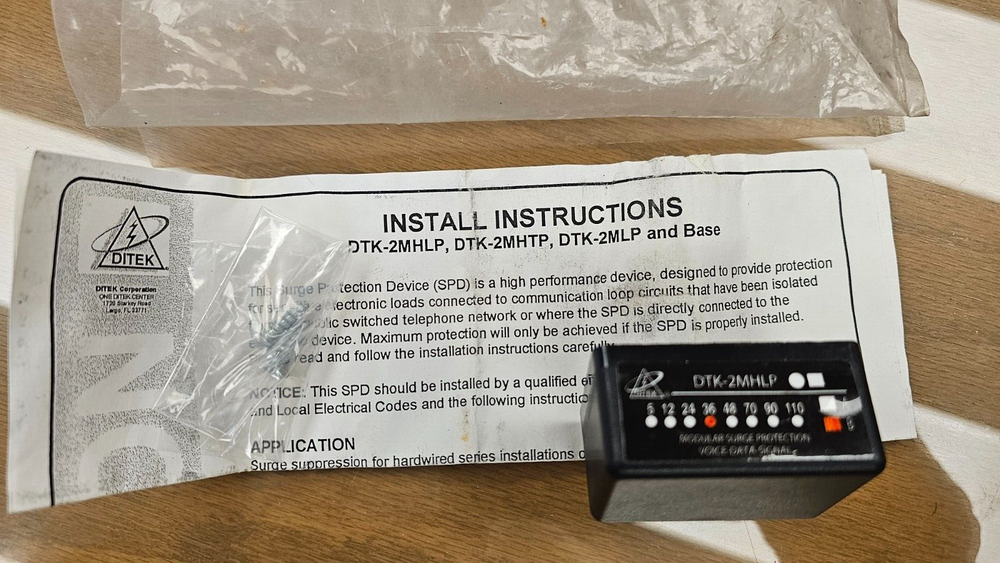 DITEK- DTK2MHLP36B Surge Protector- New - Open Distressed Package