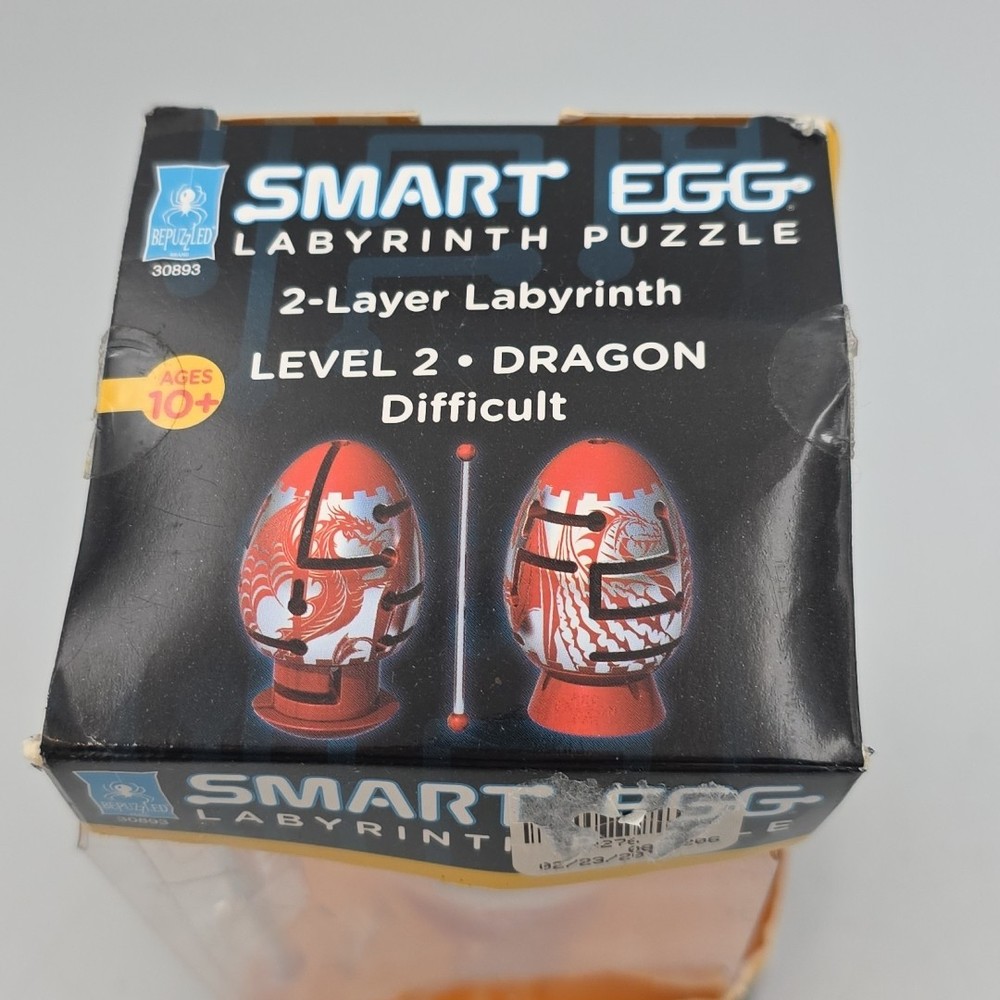 BEPUZZLED SMART EGG LABYRINTH PUZZLE LEVEL 2 DRAGON NEW Damaged Box
