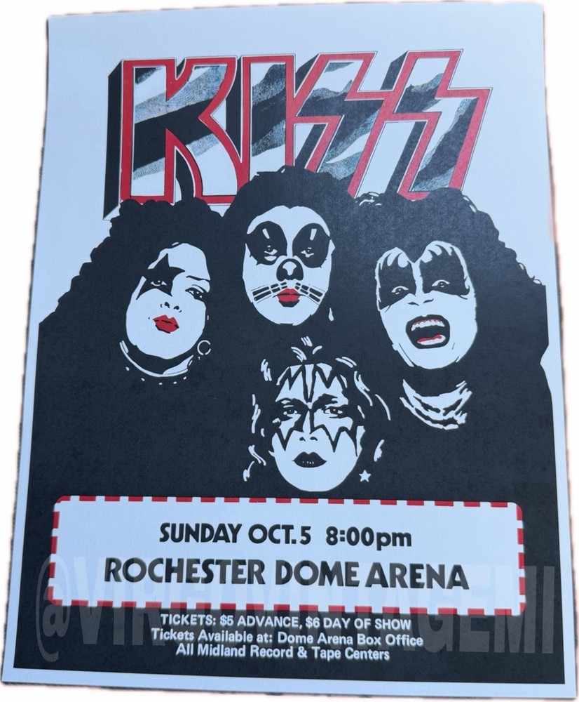 Kiss – Rochester Dome Arena Concert Promotional Flyer (Oct 5, 1975)