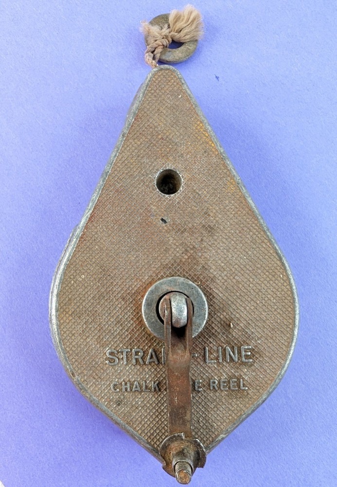 Strait-Line Vintage RED Chalk Line Reel Construction Tool