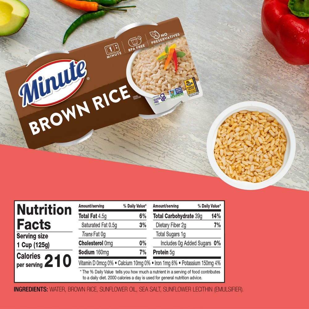 Microwaveable Brown Rice Cups Gluten Free