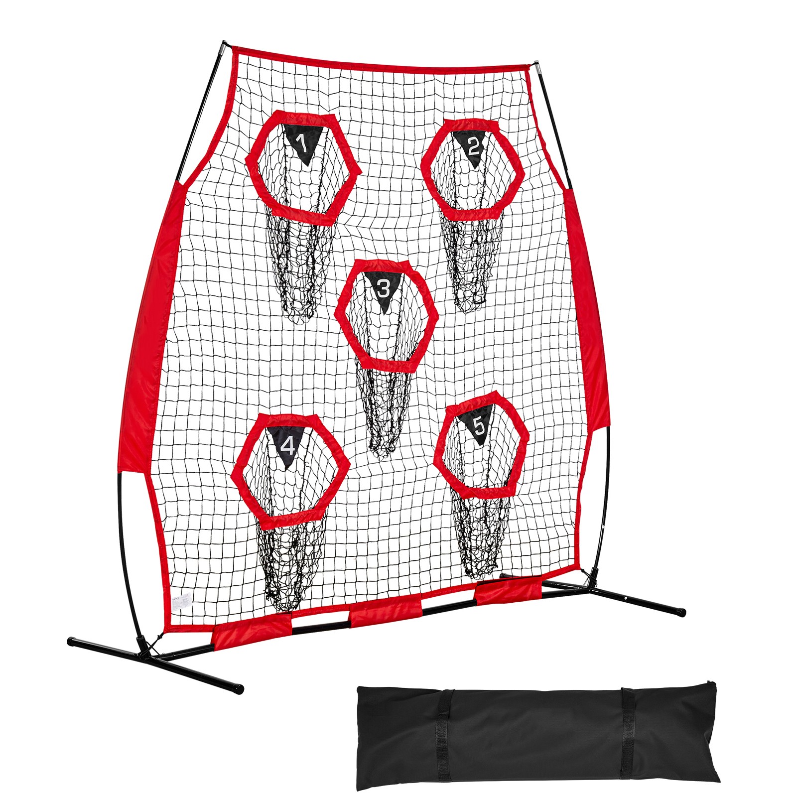 Uimoso 6x6 ft Portable Football Throwing Net for QB Training and Practice - Red