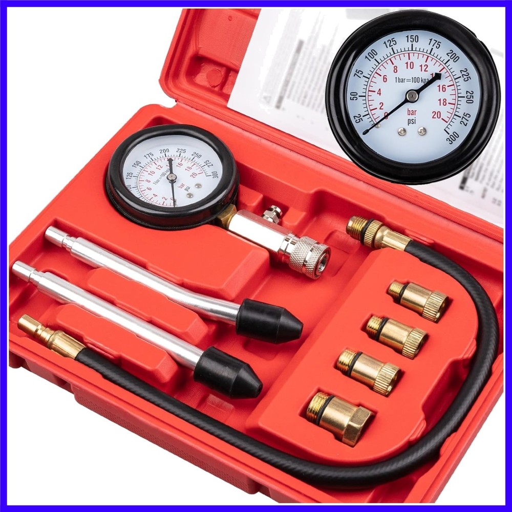 8pcs Petrol Engine Cylinder Compression Tester Kit, Small Engine Compression ...