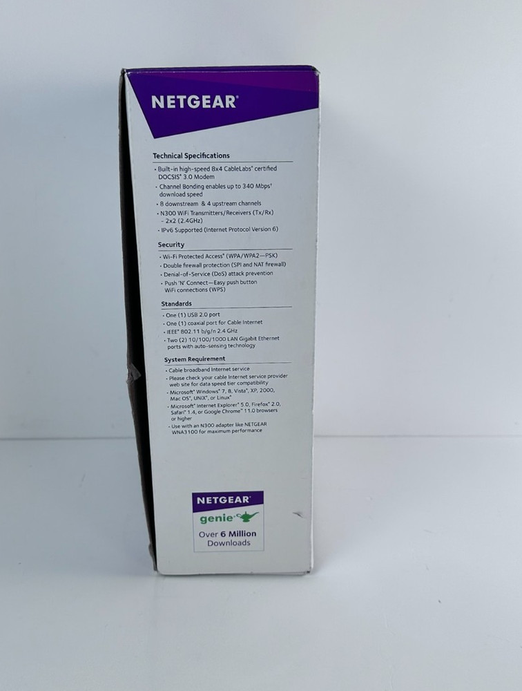 NETGEAR C3000 N300 Cable Modem Router DOCSIS 3 Open Box Xfinity Cox