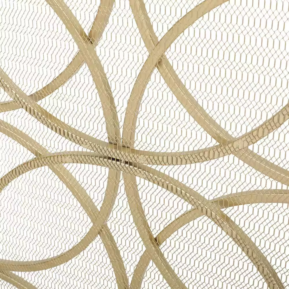 Valeno Gold Iron 1-Panel Fireplace Screen