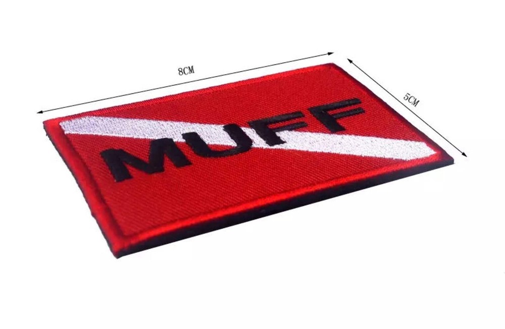 Parody Muff Diver Dive Flag Hook and Loop Morale Patch Army Navy USMC Air Force