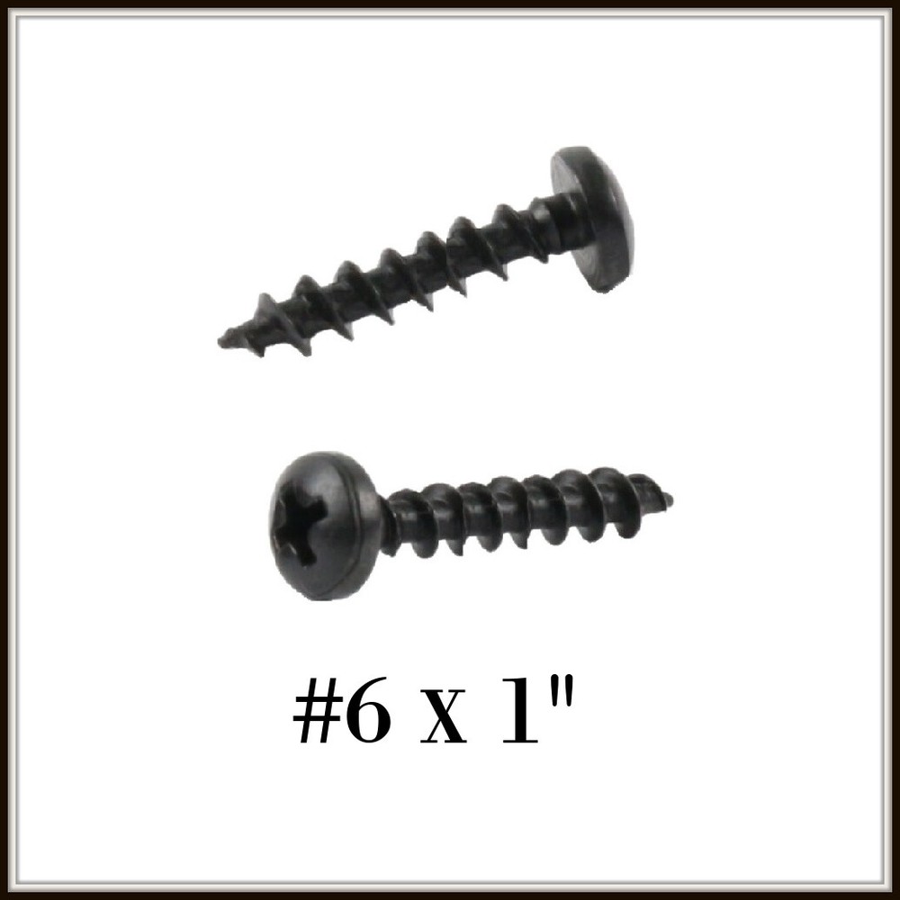 Deep Thread Pan Head Black Oxide Wood Screws. Select Quantity and Size!