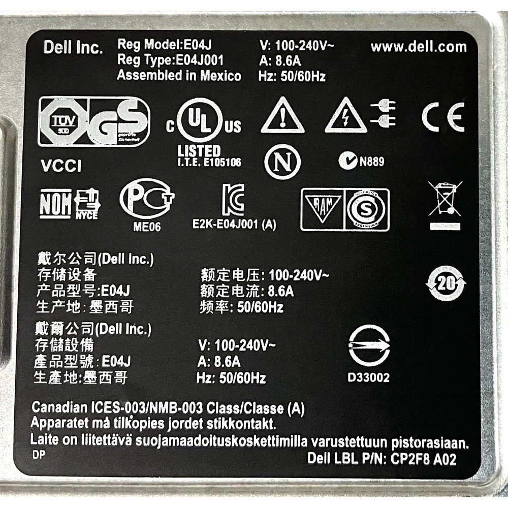 EqualLogic PS6100 24 Bay SFF Disk Array NAS SAN 2 Type 14 10G Orange Controllers