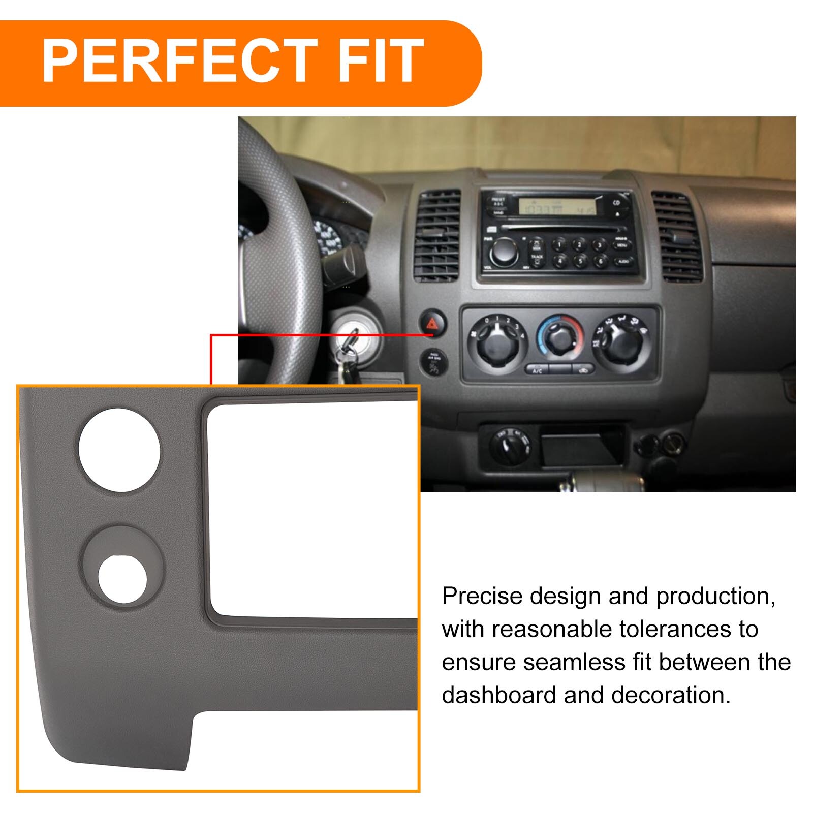 Center Dash Console Instrument Panel Cluster Lid Bezel For 05-20 Nissan Frontier