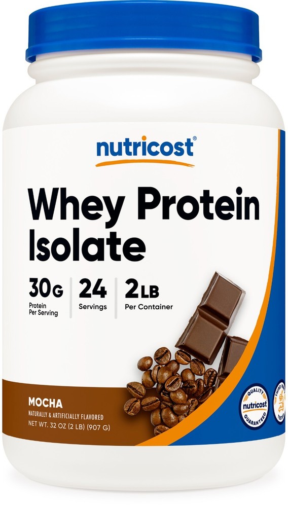 Nutricost Whey Protein Isolate (Mocha) 2LBS - Non GMO, Gluten Free