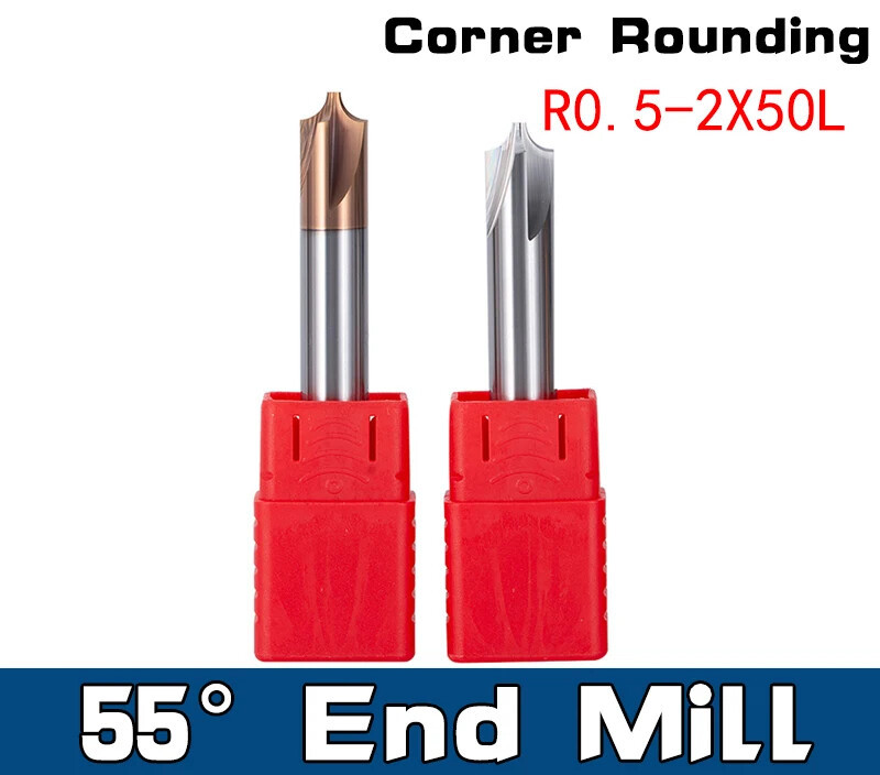 Corner Rounding Chamfer Tools Solid Carbide End Mills Router Bit R0.5-R2 50L