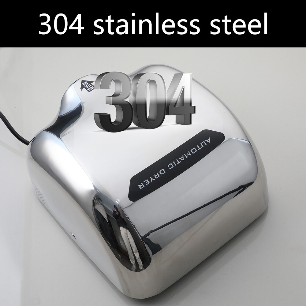 304 Stainless Hand Dryer Electric Automatic Sensor Handy Commercial for Bathroom