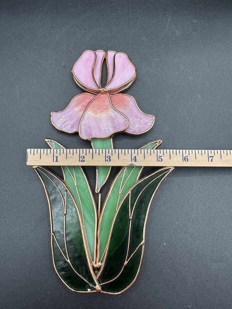 Pink Iris Sun Catcher No Hanger