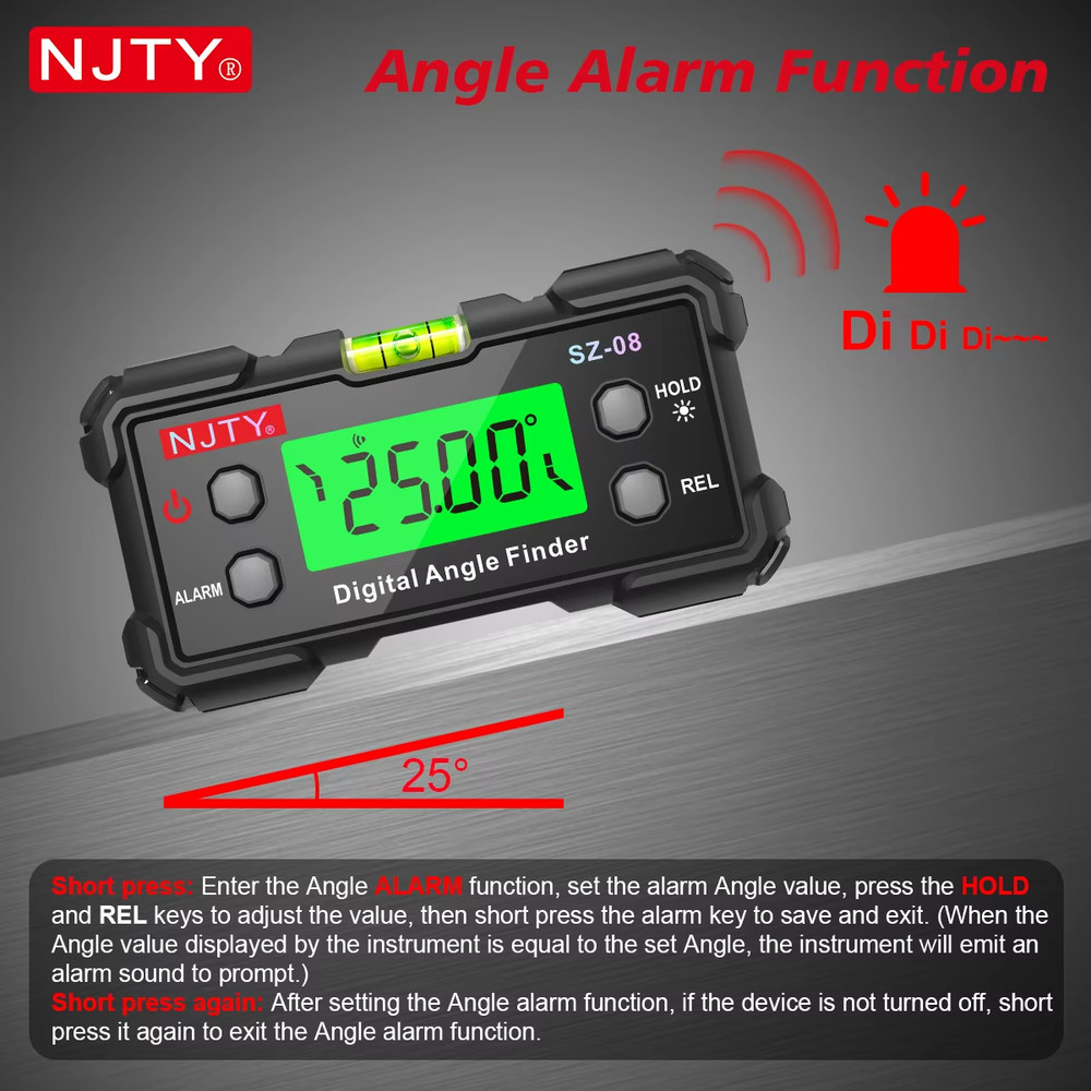 Digital Protractor Angle Finder Gauge Backlit Flip Screen Magnetic Inclinometer