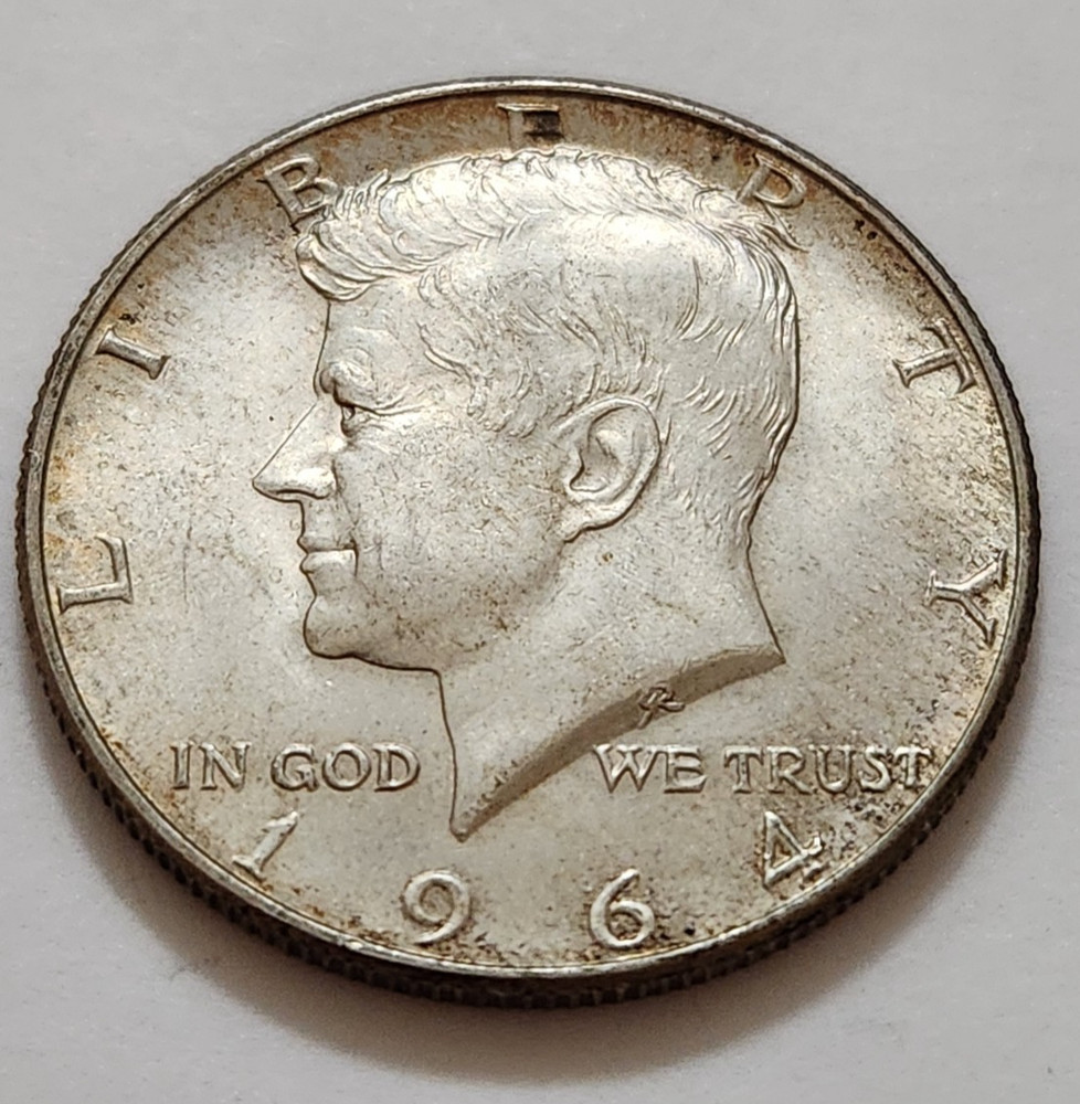 1964 D Kennedy Half Dollar • 90% Silver • Circulated • As Shown • Solid    X9