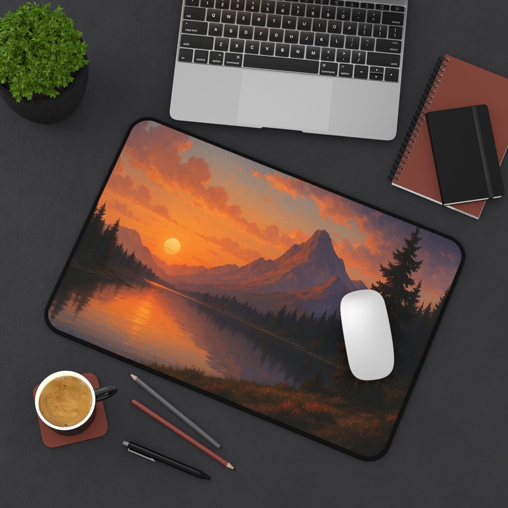 Sunset Mountain Desk Mat, Home Office Decor,