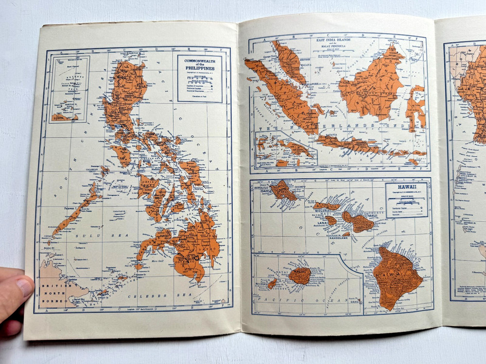 1942 Hammond's War Map The Pacific Ocean
