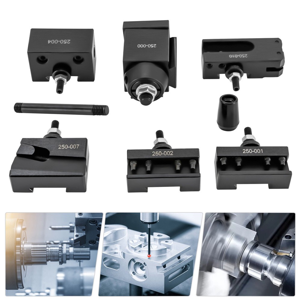 For 6-9" Swing Mini Lathe Black 6 Packs Wedge Type Quick Change Tool Post Set