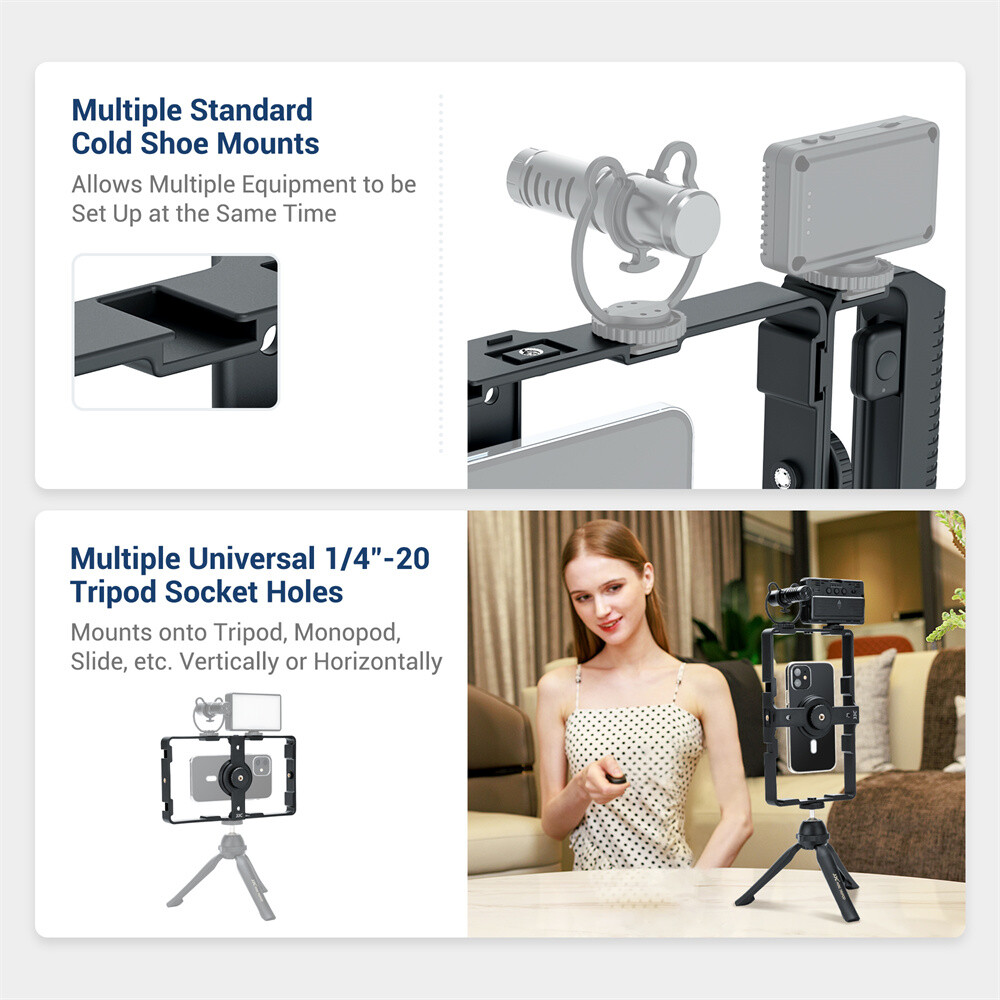 for iPhone 13 Magnetic Rig Stabilizer Vlogging Kit Video Camera + Remote Control