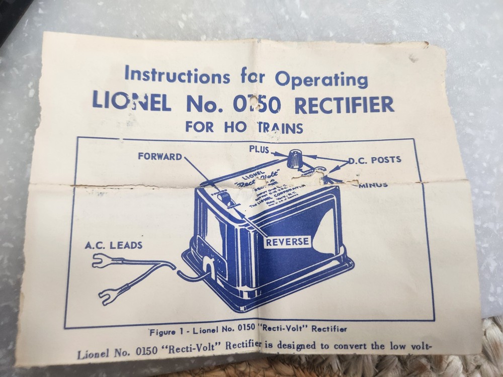 Lionel postwar 0150 HO Train Transformer Rectifier untested