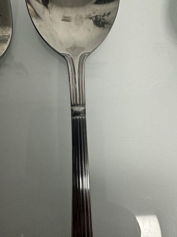 Estia DORIAN Stainless Steel 4 Pc SERVING SET - 2 Solid Large Spoons & 2 Forks