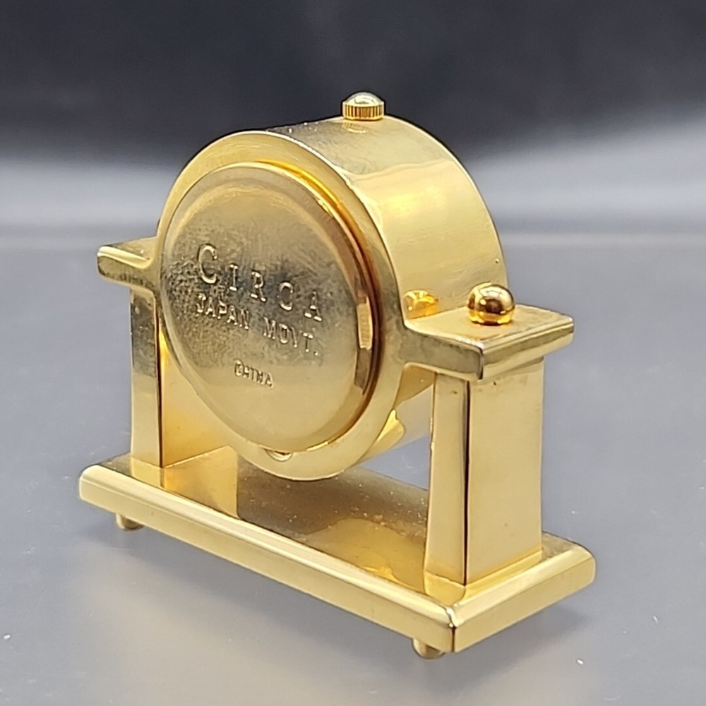 Miniature BRASS MANTLE CLOCK by CIRCA- Working - Japan Movement