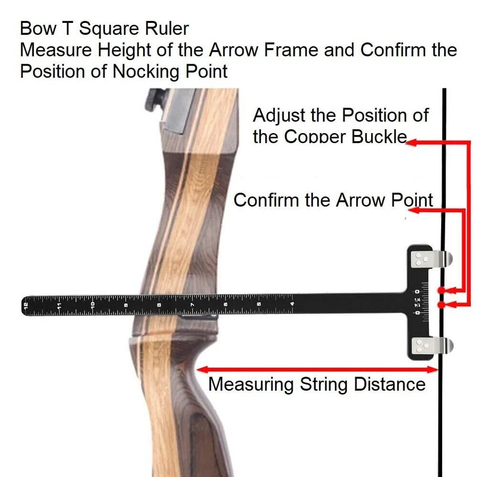 AHOSOUTLY Archery Bow String Nocking Points Set with T Square Ruler Nocking B...