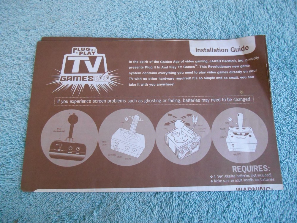 PLUG & PLAY TV GAMES SPONGEBOB SQUAREPANTS INSTALLATION GUIDE ONLY!