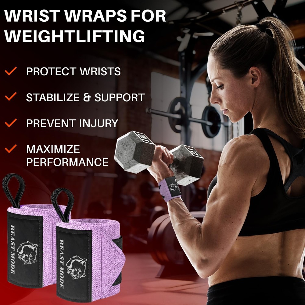 Weightlifting Wrist Wraps with Thumb Loop 18" HeavyDuty Support for
