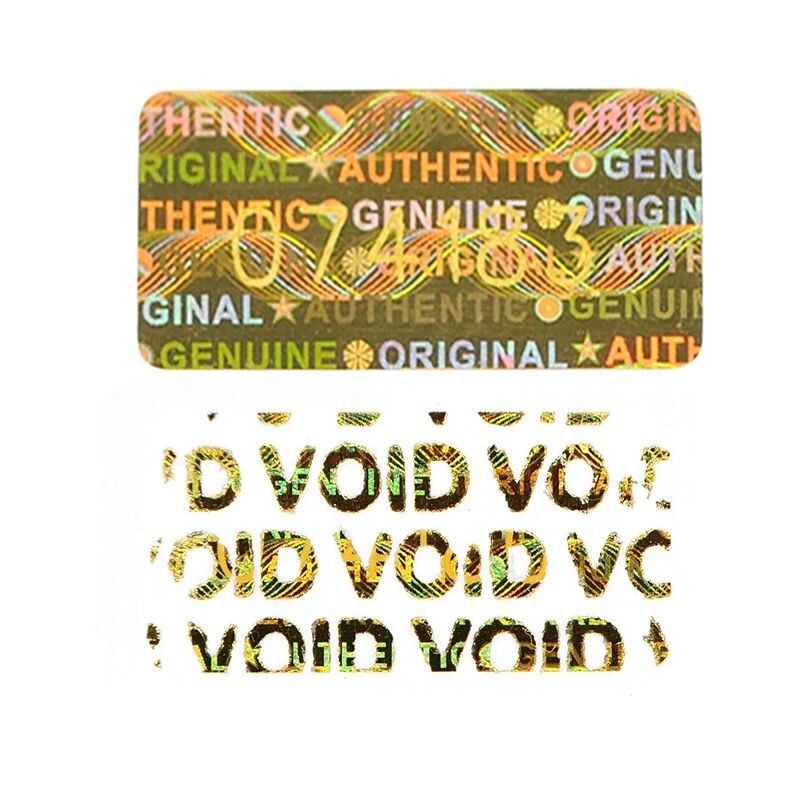 100 HOLOGRAM TAMPER PROOF STICKERS, WARRANTY VOID,SECURITY LABELS STICKERS GOLD