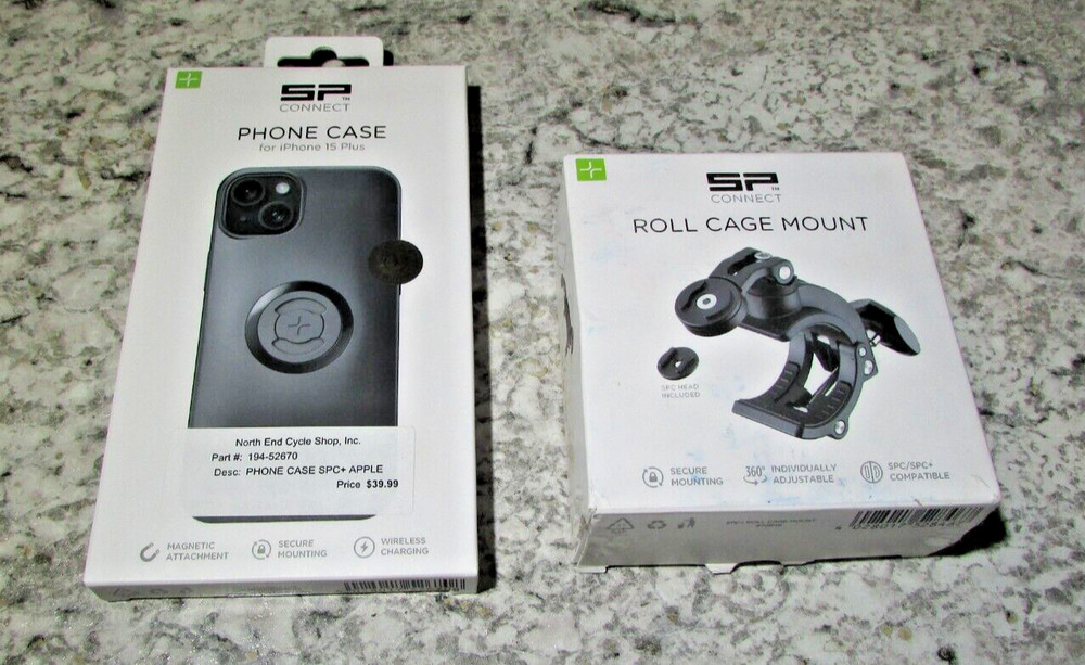 SP Connect 52846 SPC+ Roll Cage Mount & SP Connect 52670 iPhone15 Plus Case
