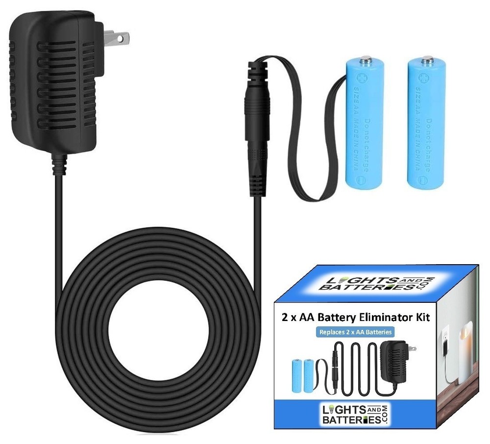 2 x AA Battery Replacement Eliminator Kit for Electronic Devices