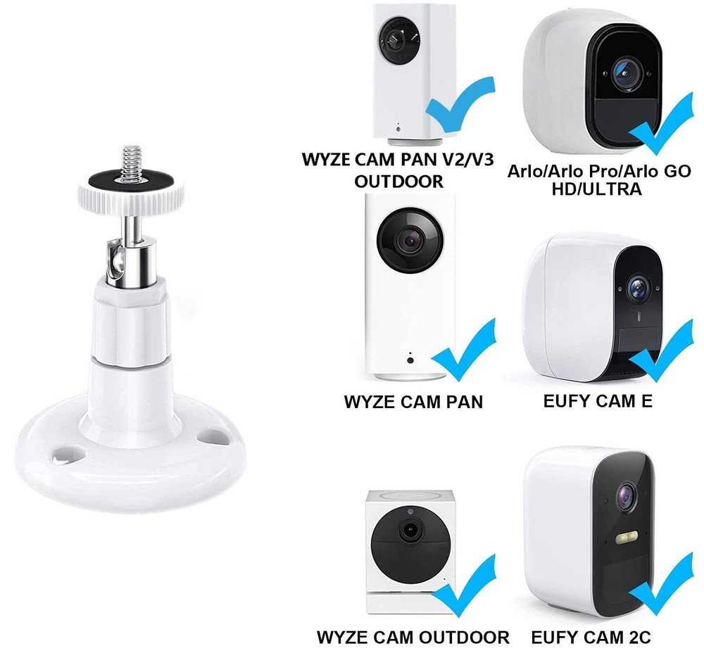 2 Pack Adjustable Ceiling Wall Mount Kit For Plugin Ring Hd Security Camera&stic