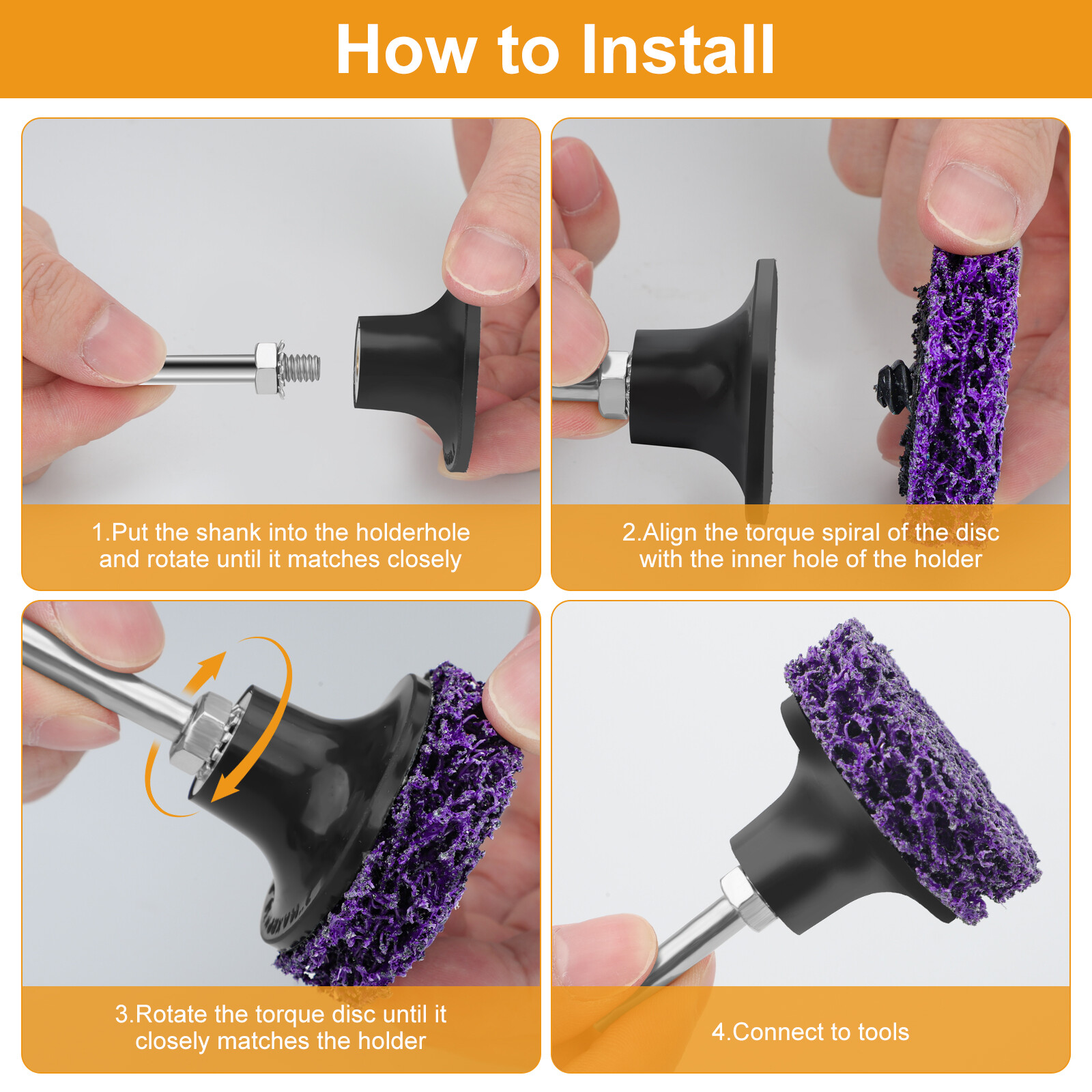 104x 2" Roll Lock Sanding Discs Die Grinder Quick Change Disc Set W/ 1/4 Holder