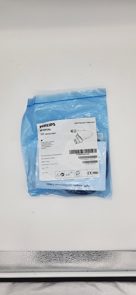 Philips M1943AL SpO2 Adapter Cable 3m REF 989803128651