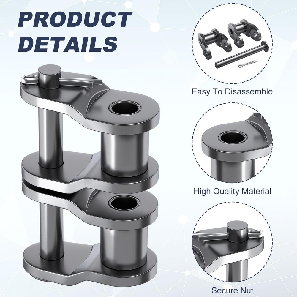 2Pcs #60H-2 Double Strand Roller Chain Master Link, Heavy Duty Adjustable