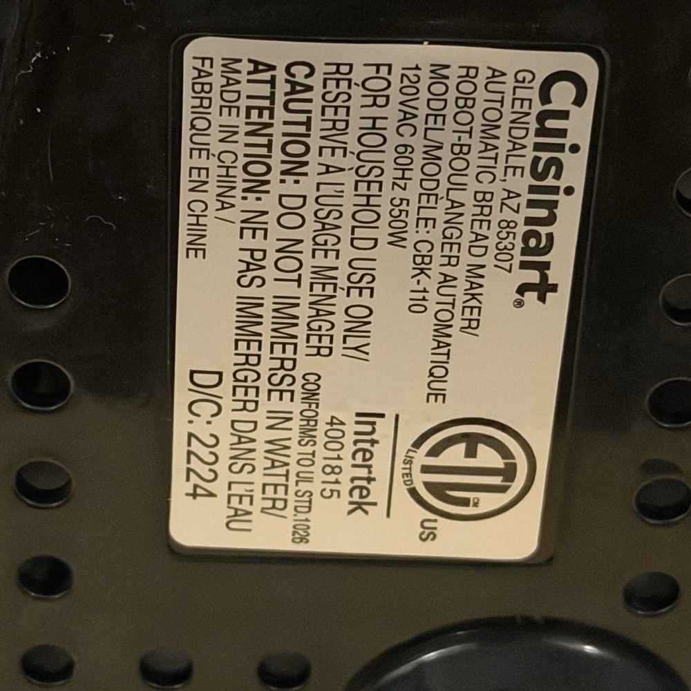 Cuisinart CBK-110 Bread Maker 🍞 Compact Automatic – Stainless Steel – Silver