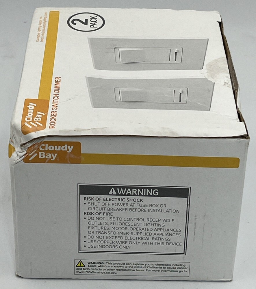CLOUDY BAY ROCKER SWITCH DIMMER CBLD001WHA (2 Pack)