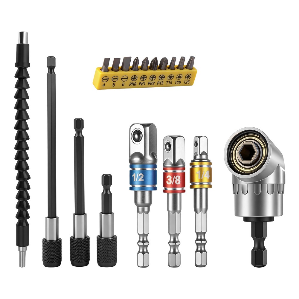 105 Degree Right Angle Drill Socket Adapter Flexible Shaft Extension Bit Driver