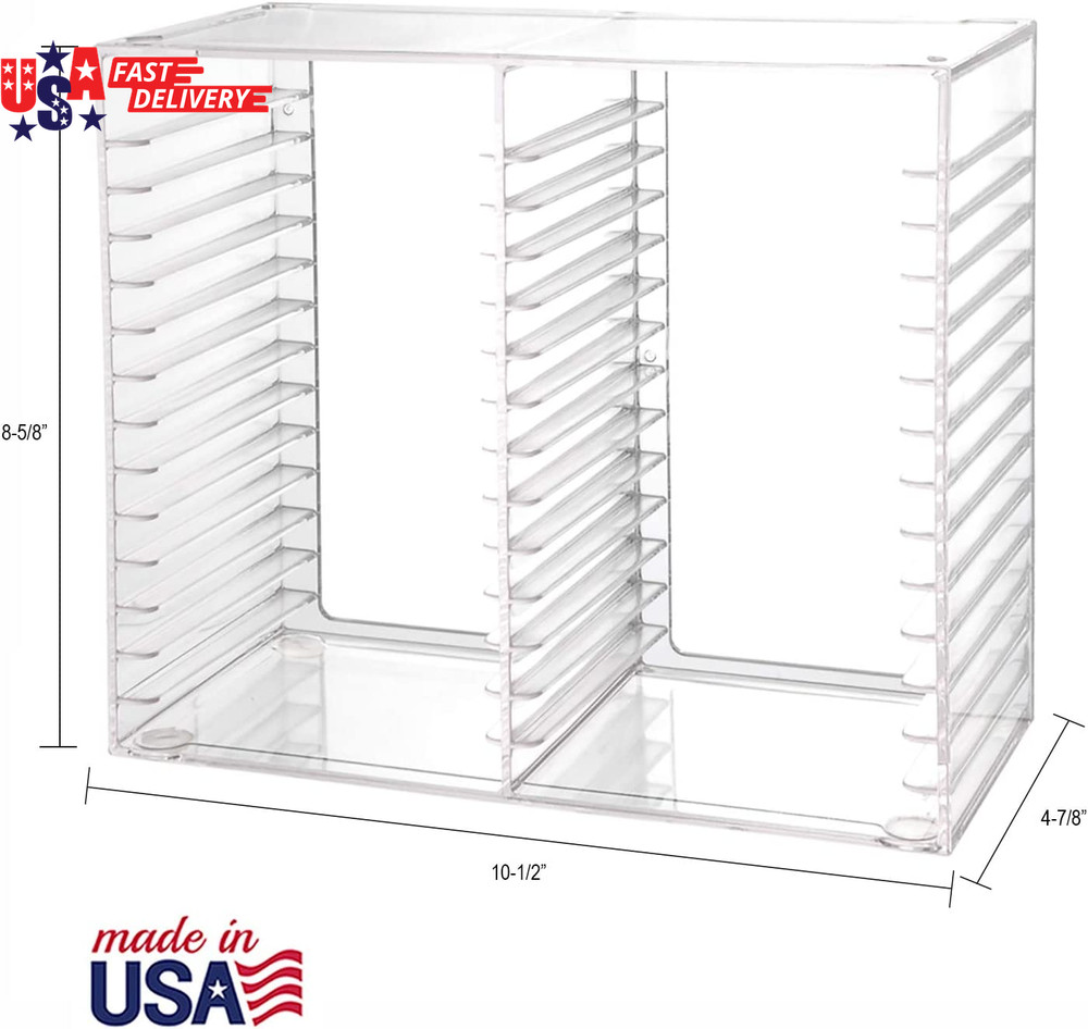Stackable Clear Plastic CD Organizer with Rubber Feet | Rectangular Jewel Cases