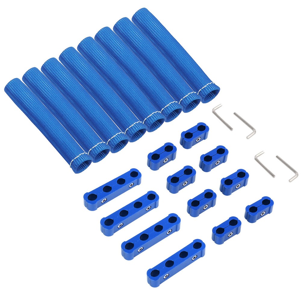 Spark Plug Heat Shield Protector Engine Spark Plug Wire Separator Blue 20Pcs