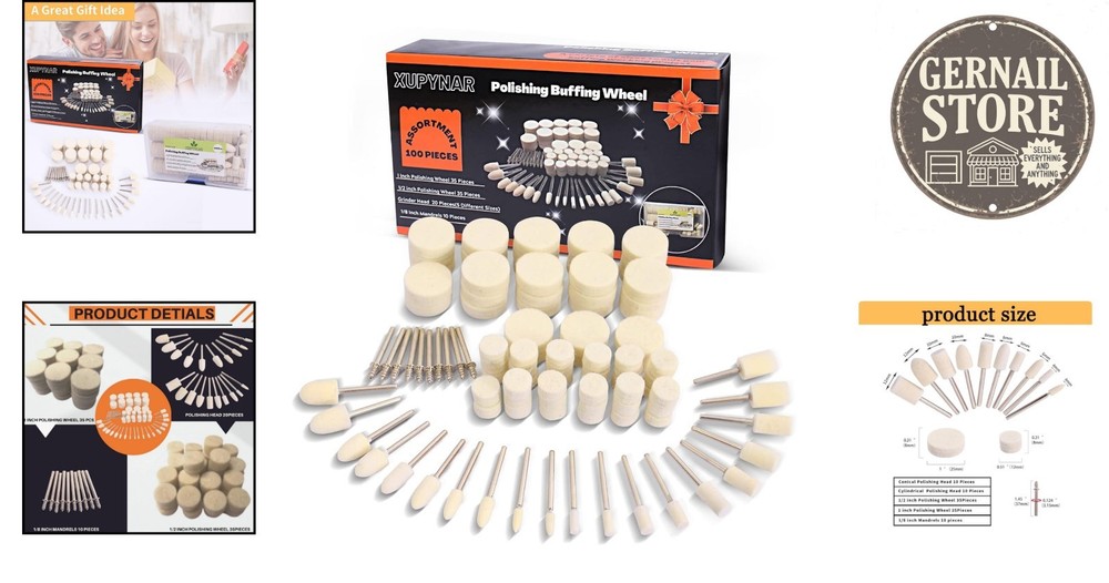 Comprehensive 100PCS Buffing Wheels for Dremel Tools - Medium Grit Assortment