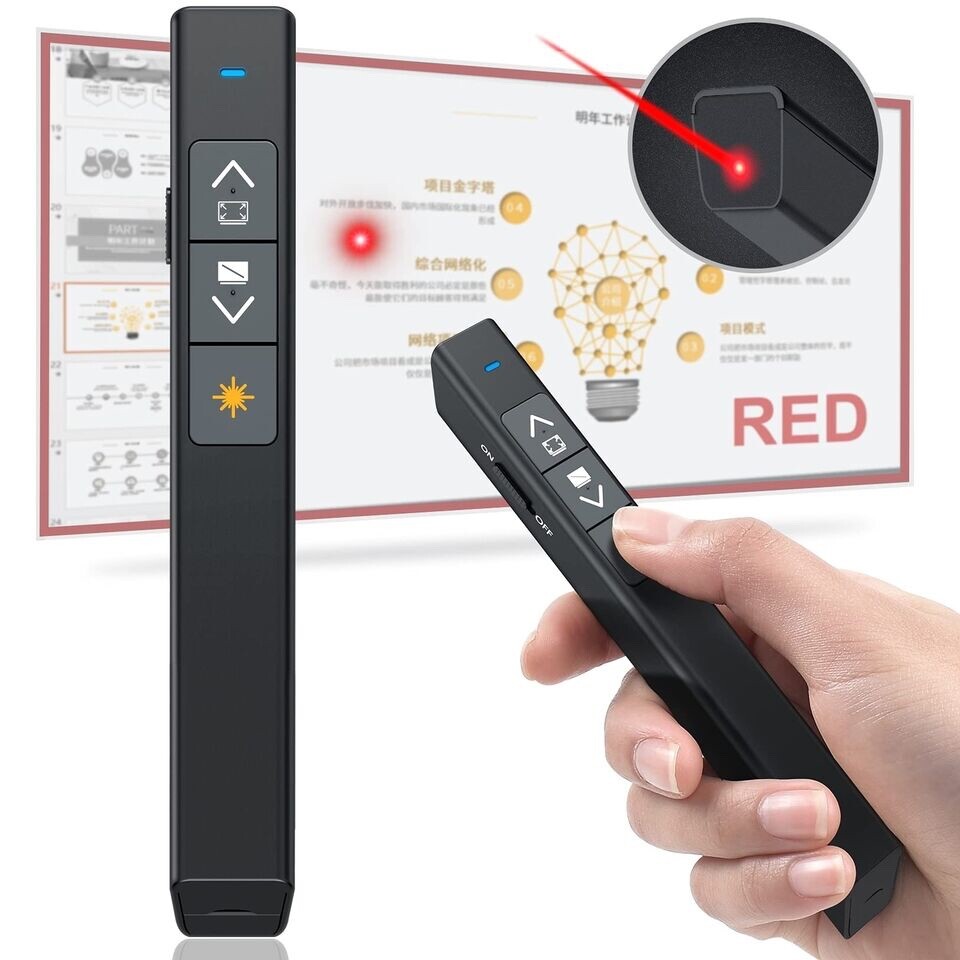2 DinoFire Presentation Clicker 100FT Wireless Presenter Remote PowerPoint Clic